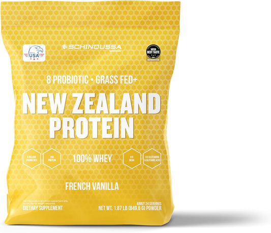 2 lb Grass-Fed Probiotic Whey Protein Powder French Vanilla - 910g - 24 Servings