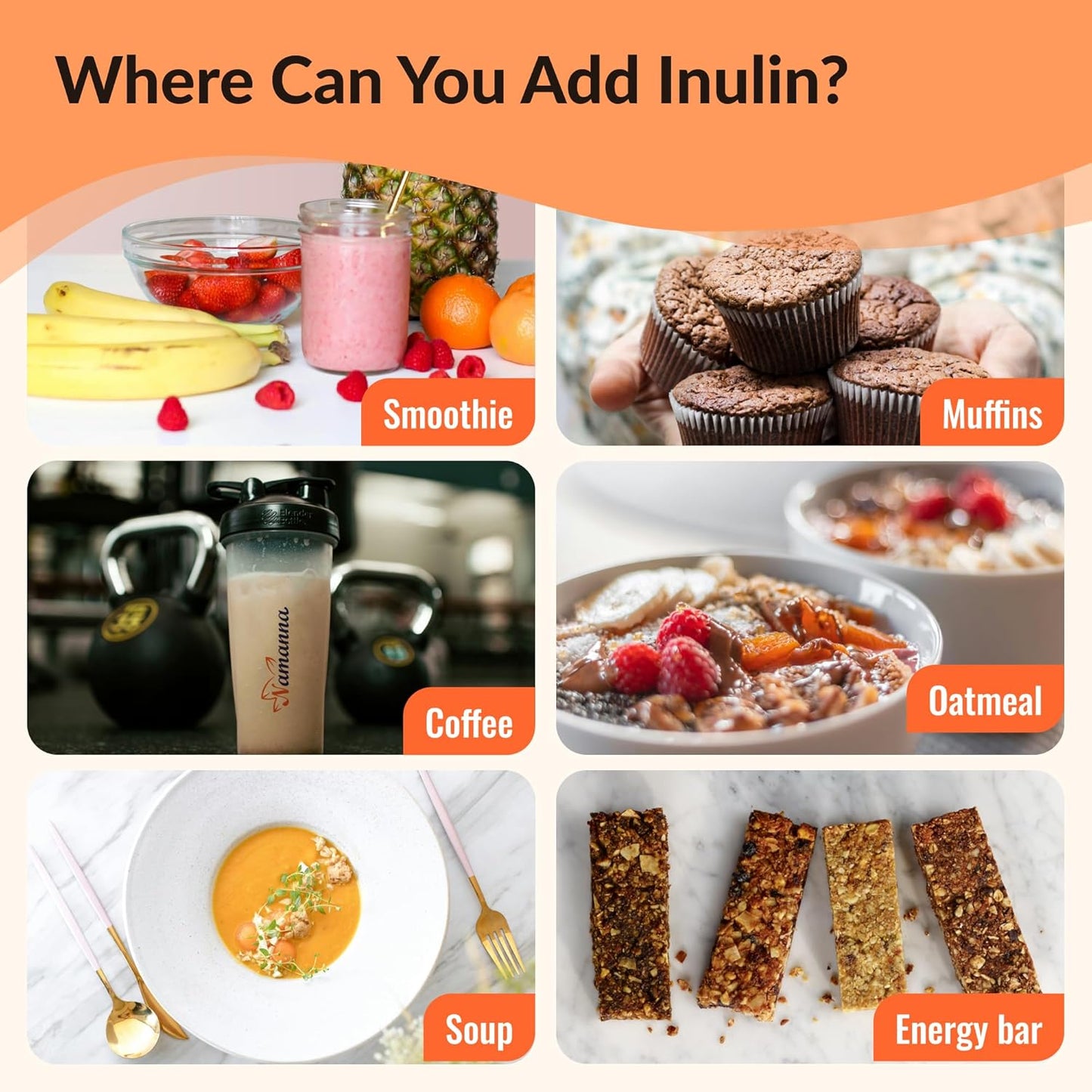 2 lb NAMANNA Pure Inulin FOS Powder: Chicory Root Prebiotic Fiber, Supports Gut Health, Vegan, 2 Pack