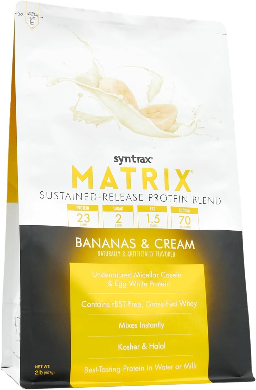 2 lb Syntrax Nutrition Matrix Sustained-Release Protein Blend in Bananas and Cream Flavor
