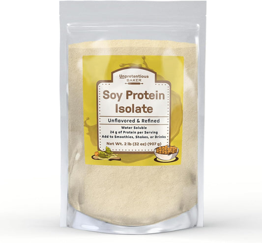 2 lb Unpretentious Baker Soy Protein Isolate Powder - High Protein & Iron for Smoothies and Shakes