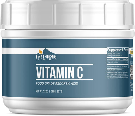 2 lb Vitamin C Powder - Earthborn Elements, Pure Ascorbic Acid Supplement & Cleaner