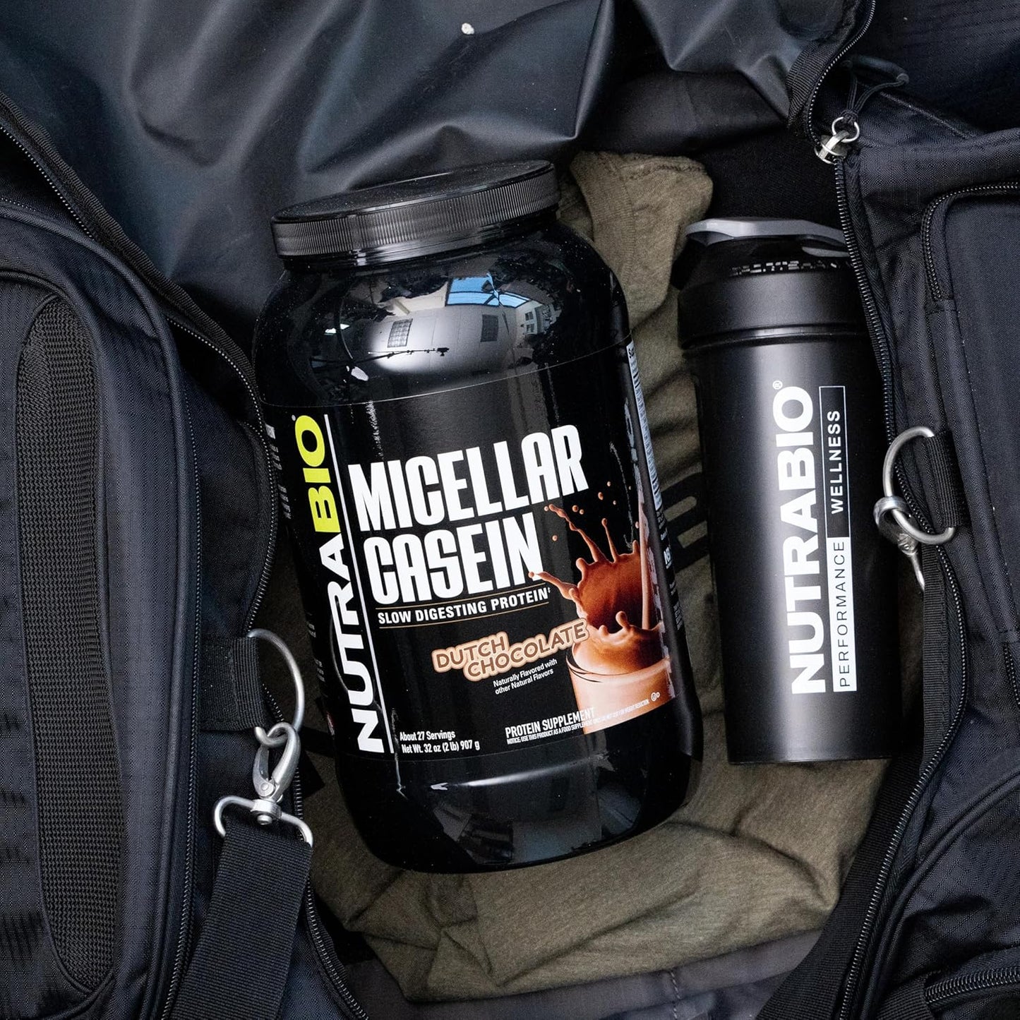 2 lbs Dutch Chocolate NutraBio Micellar Casein Protein Powder - Premium Quality Slow Digesting Protein Supplement