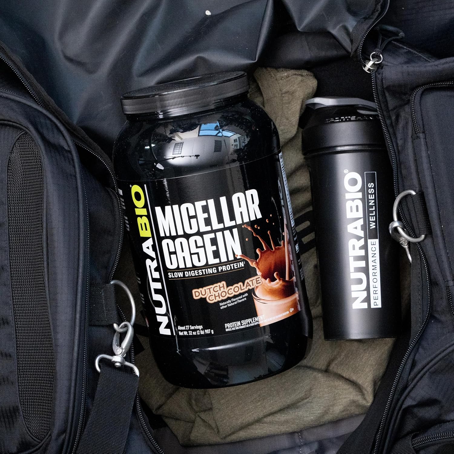 2 lbs Dutch Chocolate NutraBio Micellar Casein Protein Powder - Premium Quality Slow Digesting Protein Supplement