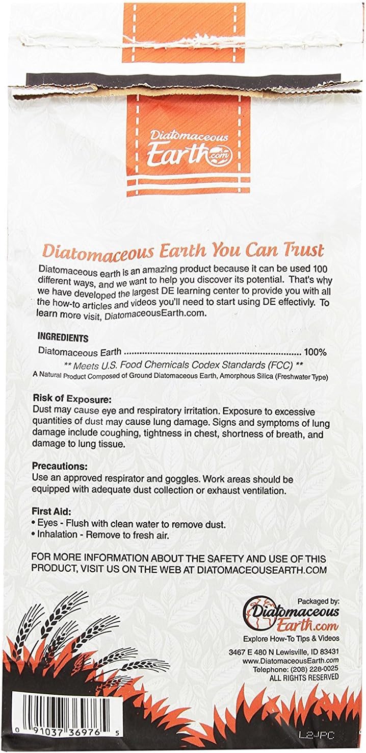 2 Lbs Food Grade Diatomaceous Earth Powder - 100% Organic Natural Formula Safe for Humans and Children - Includes Free Scoop
