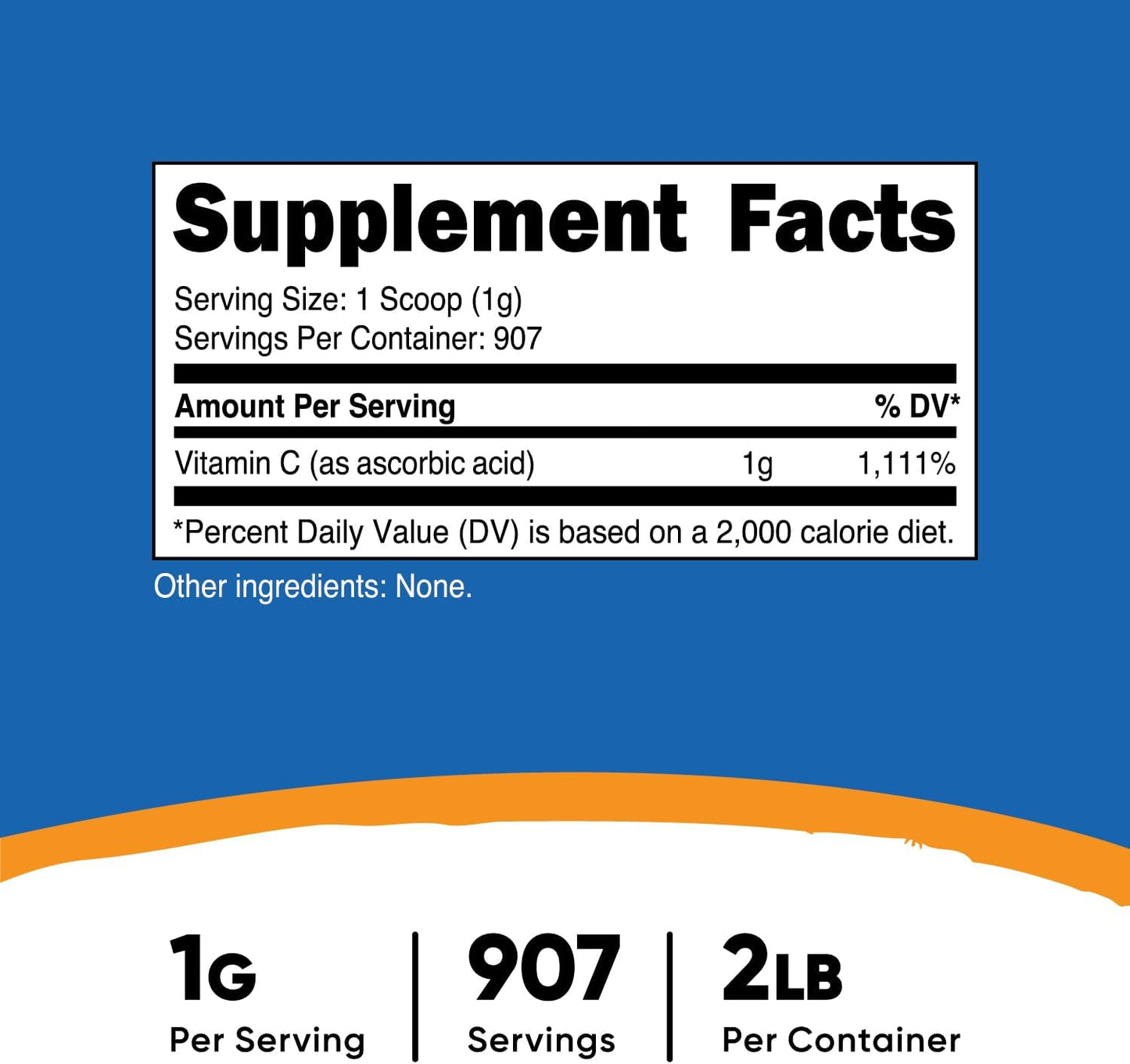 2 LBS Nutricost Ascorbic Acid Powder (Vitamin C) - Gluten Free, Non-GMO Supplement