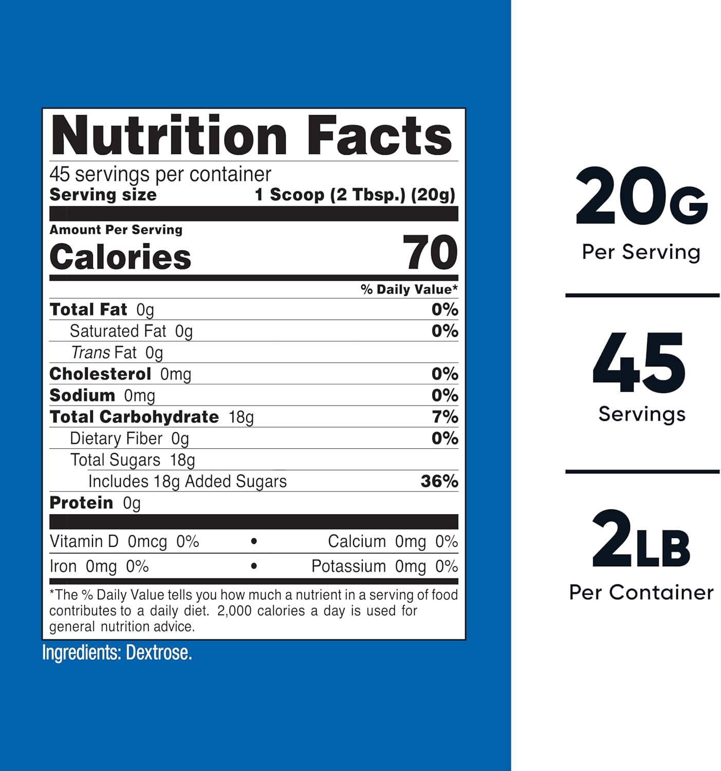 2 LBS Nutricost Dextrose Powder - Non-GMO and Gluten Free Formula