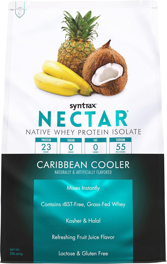 2 lbs Syntrax Nutrition Nectar Caribbean Cooler Whey Isolate Protein Powder