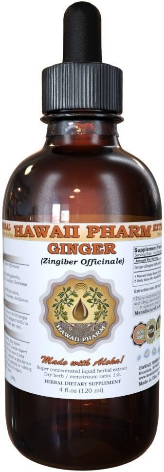 2 oz Hawaii Pharm Ginger Liquid Extract (Zingiber officinale) - All-Natural Supplement