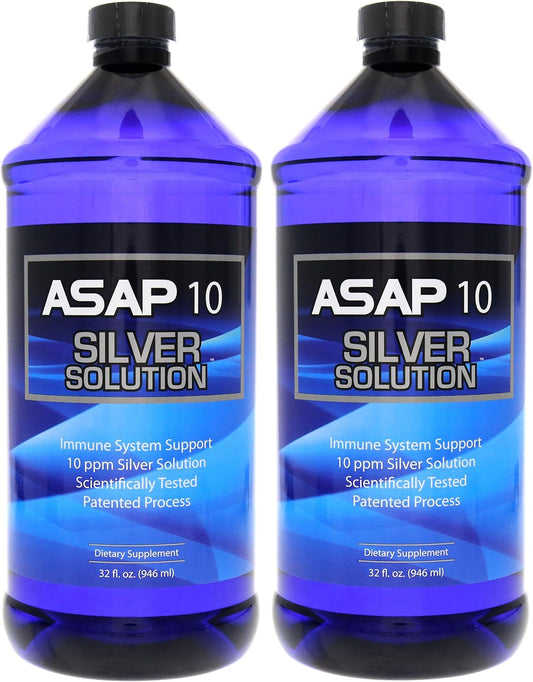 2 Pack American Biotech Labs ASAP 10 PPM Silver Sol Immune System Support - 64 Oz Total