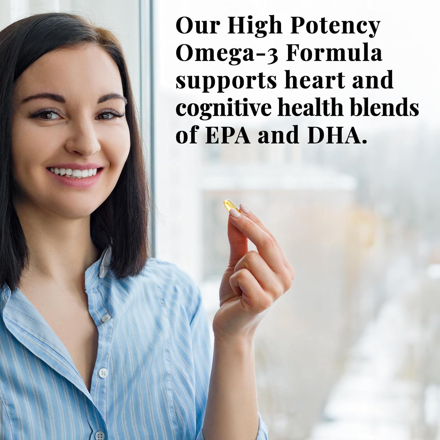 2-Pack Basic Brands Smart Heart Odorless Omega-3 Fish Oil Softgels - Triple Strength EPA & DHA, Non-GMO, Heart & Cognitive Support - 90 Burpless