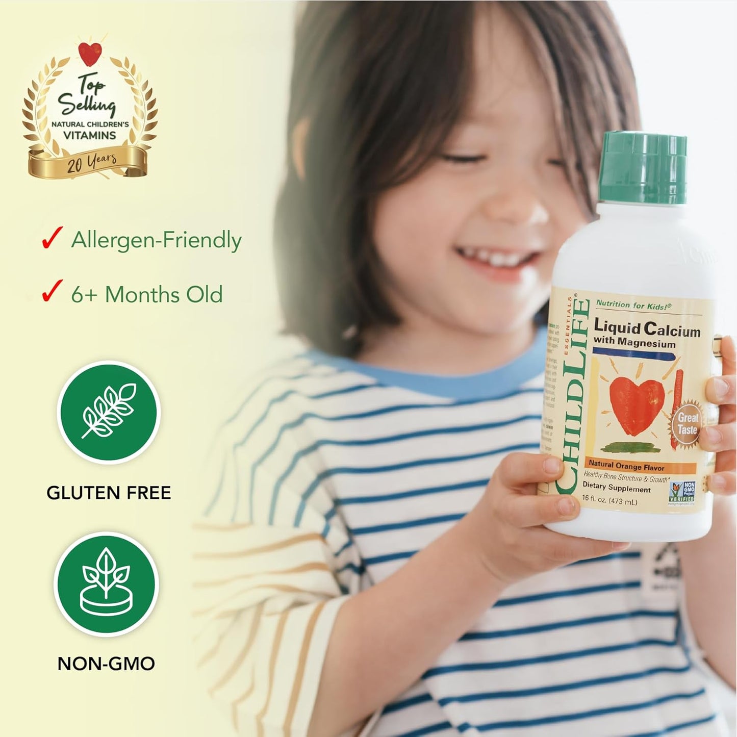 2-Pack ChildLife Essentials Liquid Calcium Supplement for Kids with Magnesium, Zinc, and Vitamin D3 - Orange Flavor, 16 fl oz - BoostGo Australia