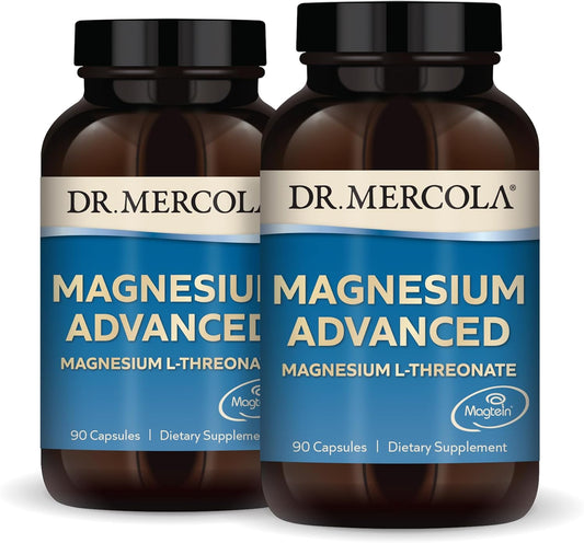 2-Pack Dr. Mercola Magnesium Advanced Dietary Supplement with Magnesium L-Threonate (90 Capsules Each) - Non-GMO