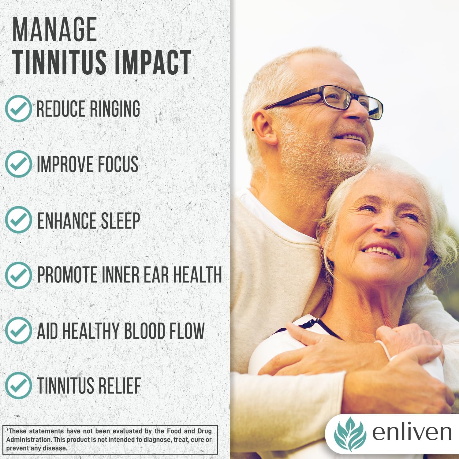2 Pack Enliven Prescription Strength Tinnitus Relief - Doctor Recommended Extra Strength Formula for Ringing Ears - Compare to Tinnitus 911 & Lipo Flavonoid