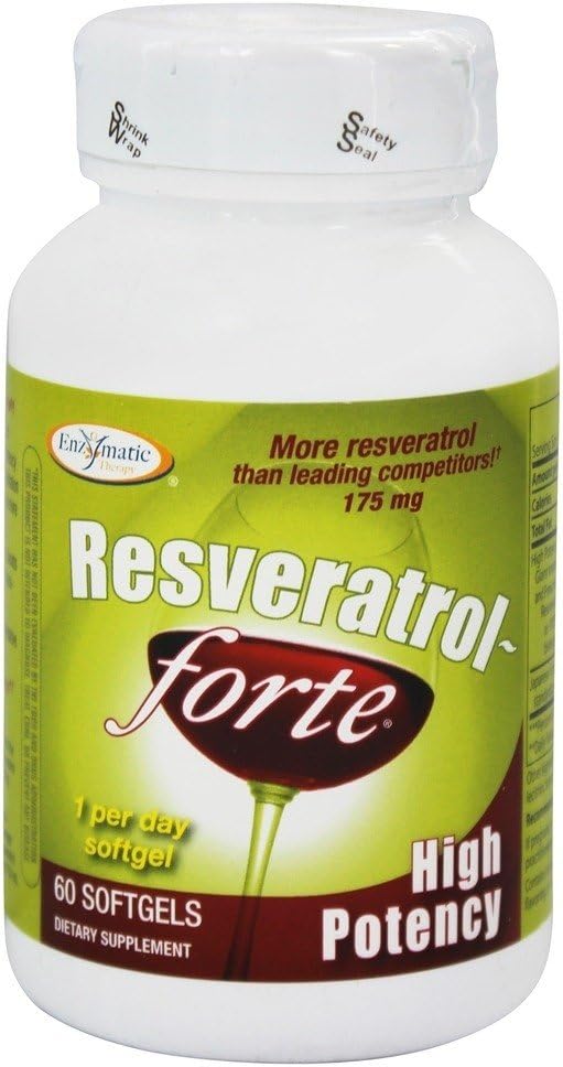 2-Pack Enzymatic Therapy Resveratrol-Forte High Potency Softgels - 60 Count