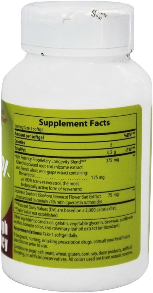 2-Pack Enzymatic Therapy Resveratrol-Forte High Potency Softgels - 60 Count