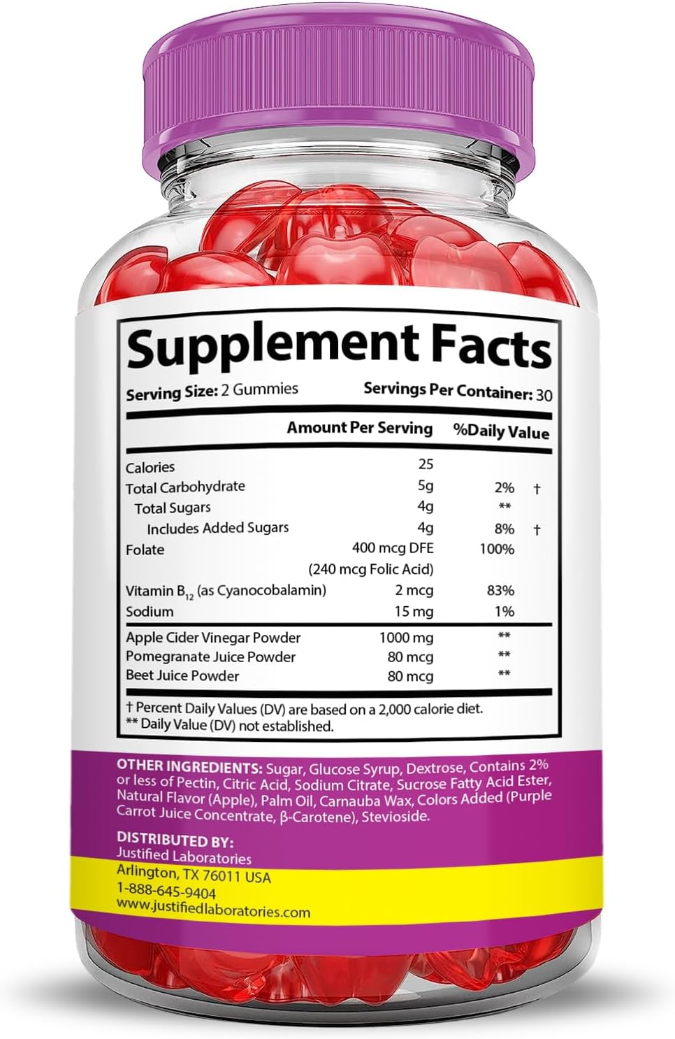 2 Pack Fast Active Keto ACV Gummies with Pomegranate Beet Juice Powder - 1000MG Advanced Formula - Vegan Non GMO - 120 Gummys