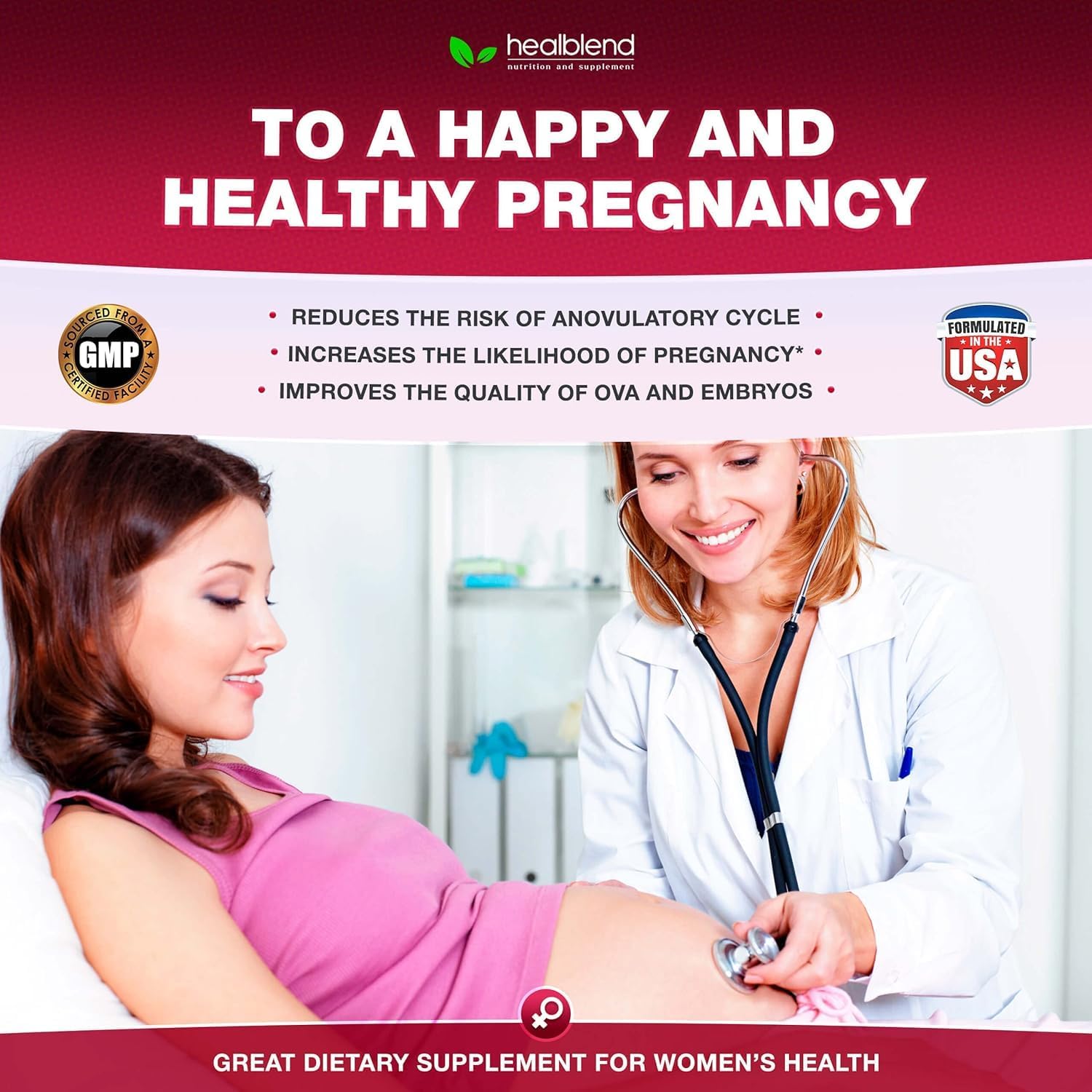 2 Pack Healblend Myo & D-Chiro Inositol Supplement for Women's Hormonal Balance, Ovulation, Wellness, Fertility & Pregnancy