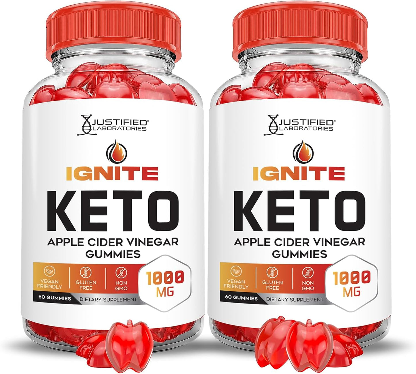 2 Pack Ignite Keto ACV Gummies - 1000MG Advanced Formula with Pomegranate Beet Juice Powder - Vegan Non GMO - 120 Gummies