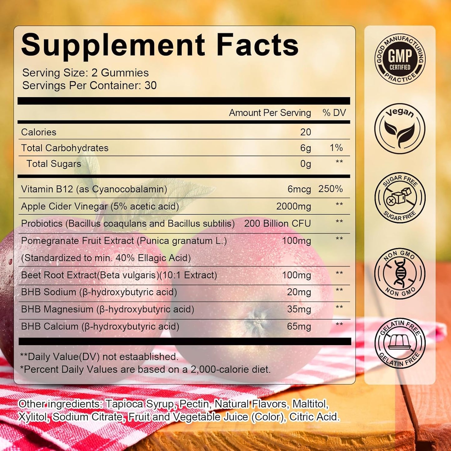 2 Pack Keto ACV Gummies - 4000mg Apple Cider Vinegar with Probiotics, B12 - Sugar-Free Keto Supplements for Women & Men - 120 Gummies
