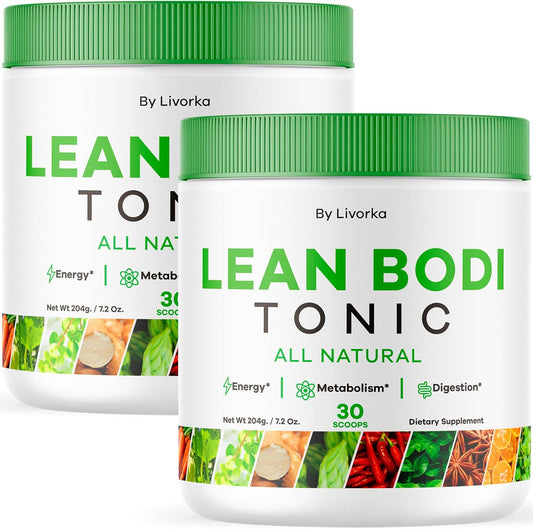2 Pack Lean Body Tonic Powder - Advanced Formula, Natural Ingredients, 60 Servings for 2 Months