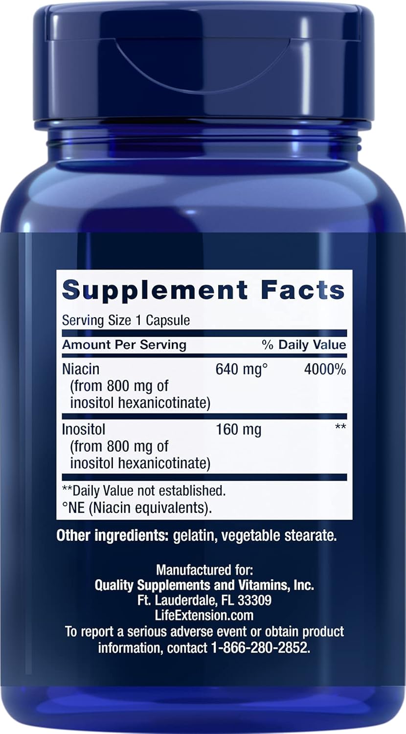 2 Pack Life Extension No Flush Niacin 640 mg Capsules - 100 Count
