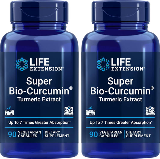 2-Pack Life Extension Super Bio-Curcumin Turmeric Extract 400mg Veg Caps - Non-GMO & Highly Absorbable Vegan Capsules - BoostGo Australia