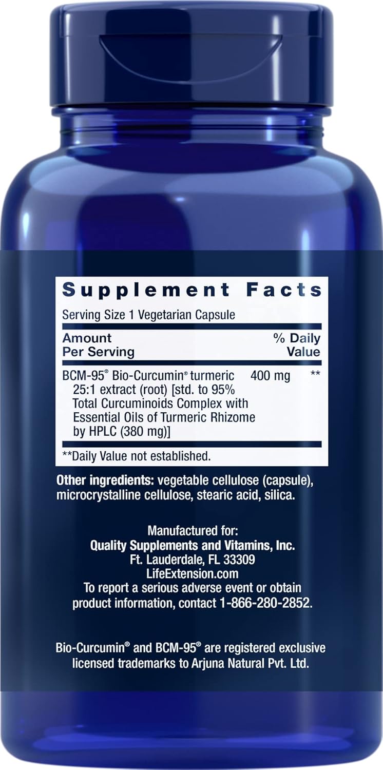 2-Pack Life Extension Super Bio-Curcumin Turmeric Extract 400mg Veg Caps - Non-GMO & Highly Absorbable Vegan Capsules - BoostGo Australia