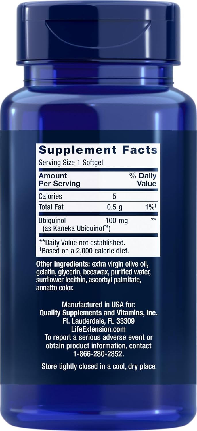 2-Pack Life Extension Super Ubiquinol CoQ10 100 mg Softgels for Enhanced Longevity