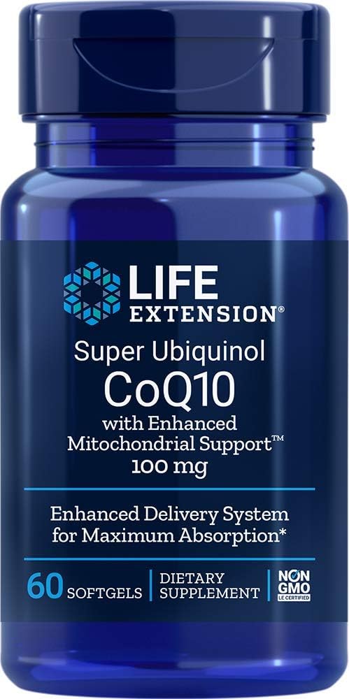 2 Pack Life Extension Super Ubiquinol CoQ10 100mg Softgels for Enhanced Mitochondrial Support