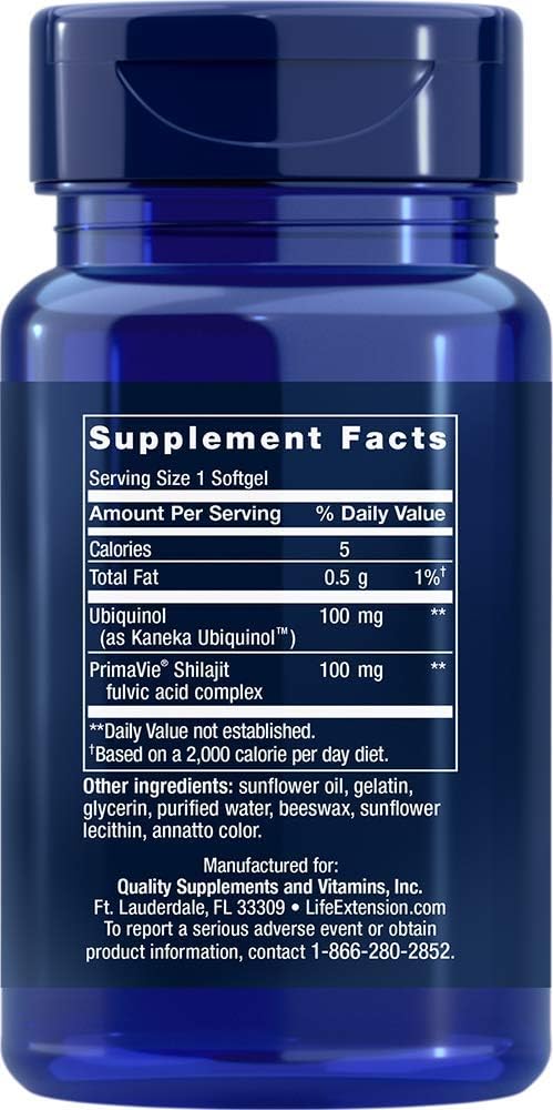 2 Pack Life Extension Super Ubiquinol CoQ10 100mg Softgels for Enhanced Mitochondrial Support
