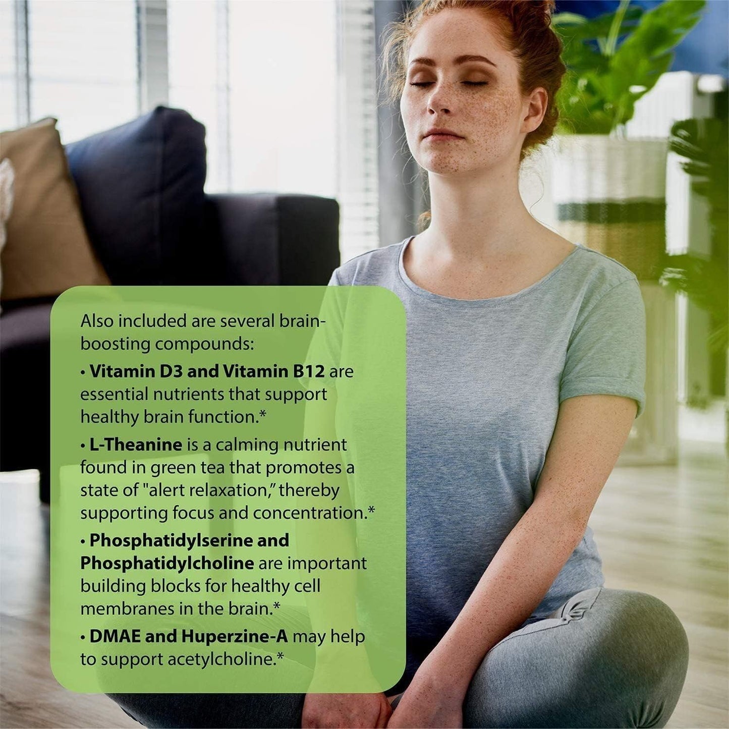 2 Pack Lumintrail Nutrition Healthy Brain Focus Tablets with Tumeric Extract & Pill Case