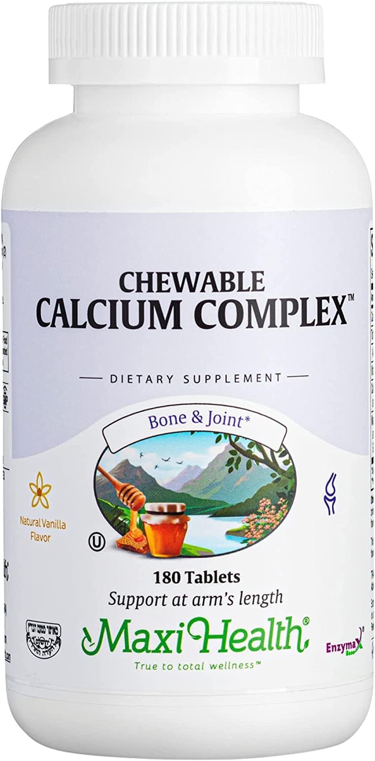 2 Pack Maxi Health Chewable Calcium Complex - 1000mg w/Vitamin D3 & Magnesium - 180 Count Chews for Bone, Teeth, and Joint Support