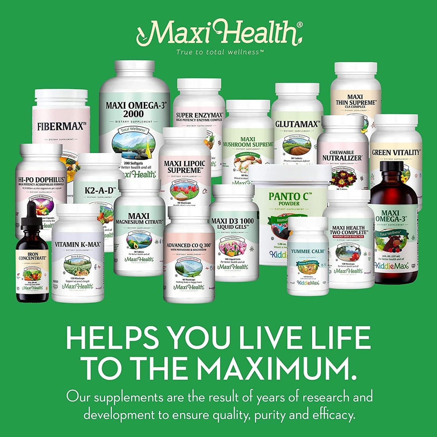 2 Pack Maxi Health Chewable Calcium Complex - 1000mg w/Vitamin D3 & Magnesium - 180 Count Chews for Bone, Teeth, and Joint Support