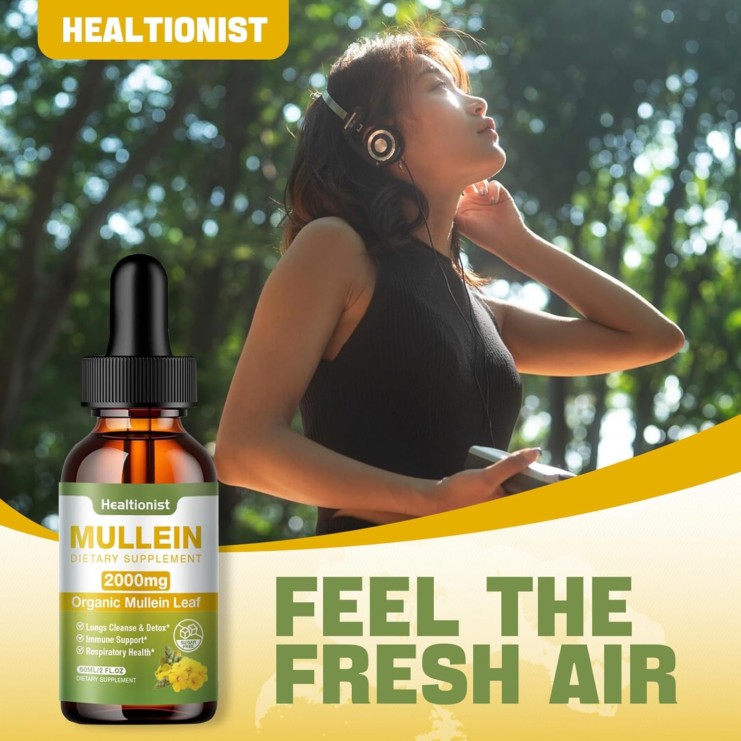 2 Pack Mullein Drops for Lungs - Leaf Extract Liquid - Immune Support & Cleanse - Detox & Respiratory Supplement - 4 fl oz Vegan Tincture - BoostGo Australia