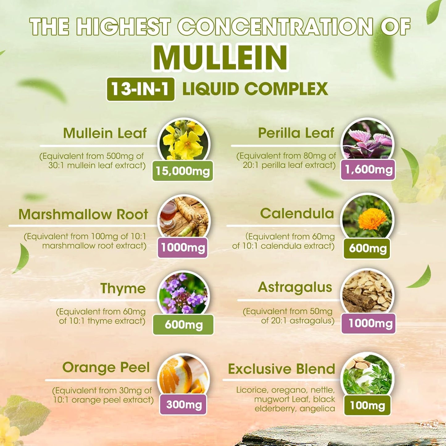 2 Pack Mullein Gummies and Drops for Lung Health - Mullein Leaf Extract for Respiratory Support