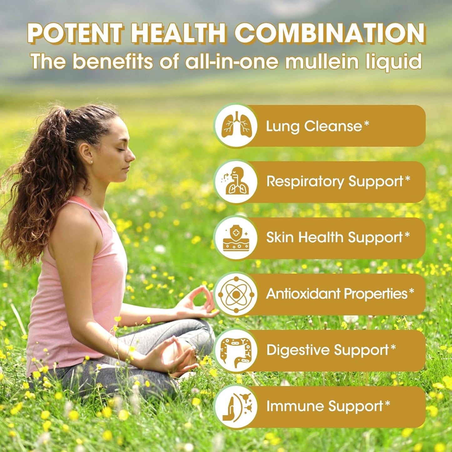 2 Pack Mullein Gummies and Drops for Lung Health - Mullein Leaf Extract for Respiratory Support