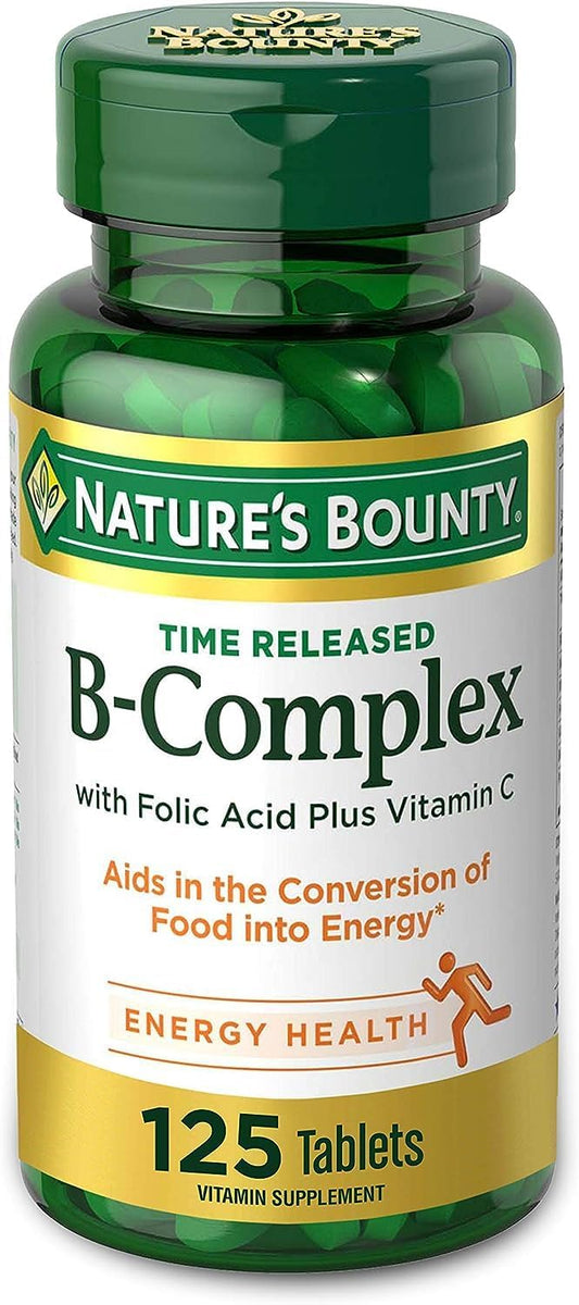 2-Pack Nature's Bounty B-Complex with Folic Acid & Vitamin C Tablets - 250 Tablets Total