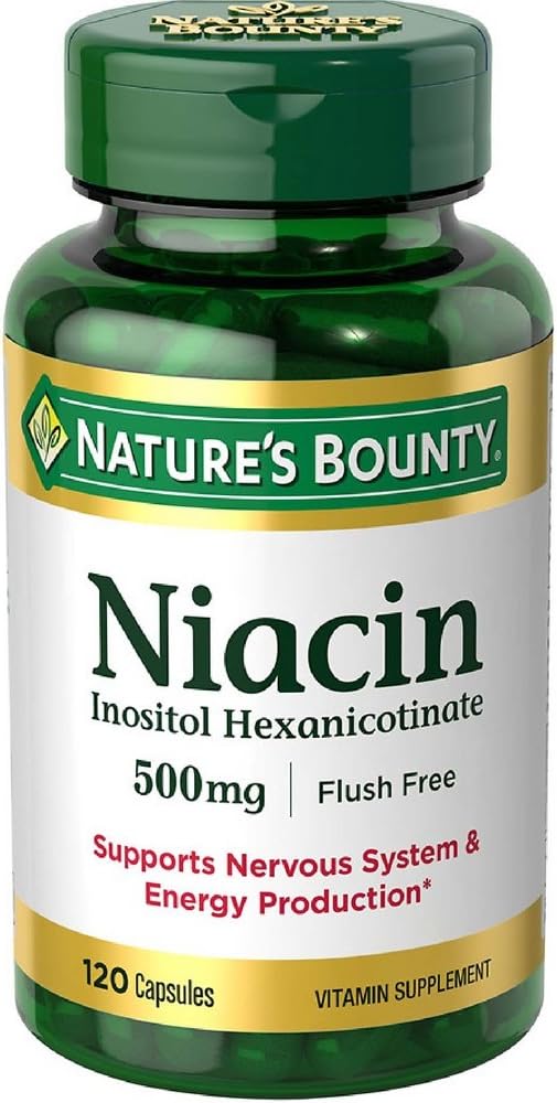 2-Pack Nature's Bounty Niacin 500 mg Capsules - 240 Count