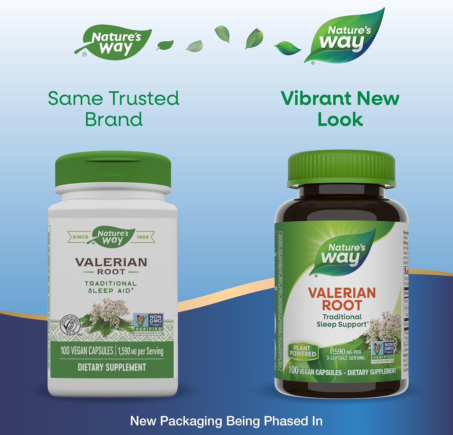 2 Pack Nature's Way Valerian Root Capsules for Traditional Sleep Support - Non-GMO, Gluten Free, Vegan - 200 Capsules total