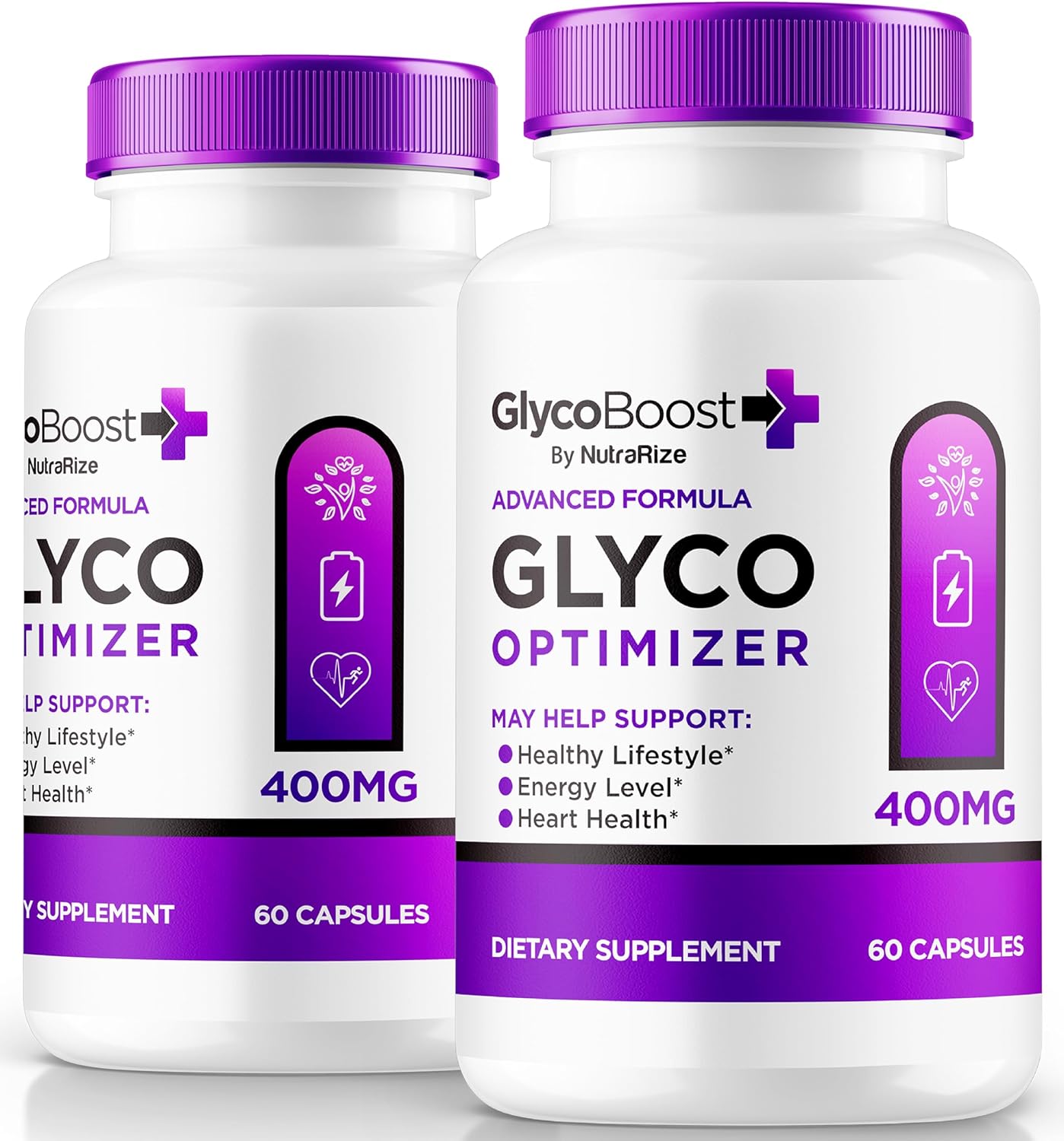 2 Pack NutraRize GlycoBoost Capsules for Healthy Blood Support & Vessel Cleaner - Natural Glyco Boost Optimizer Formula (120 Capsules)
