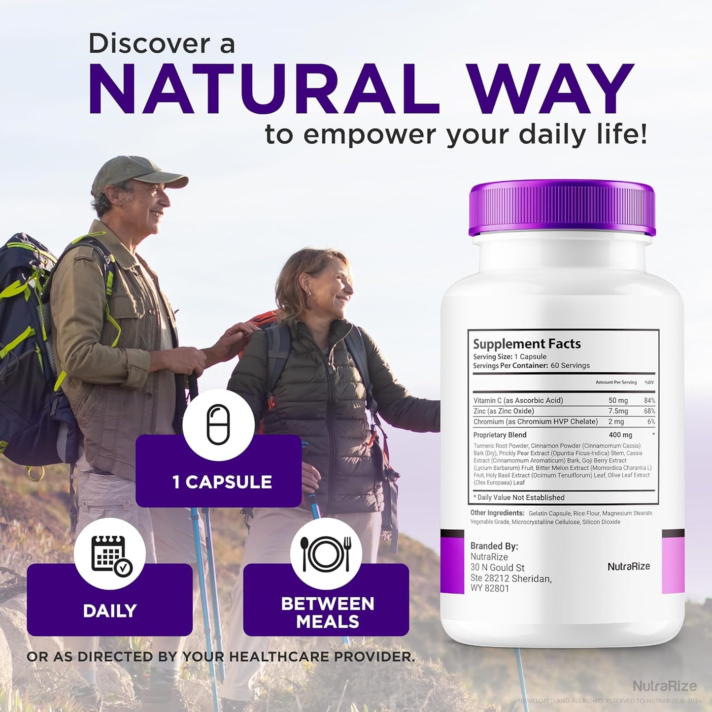 2 Pack NutraRize GlycoBoost Capsules for Healthy Blood Support & Vessel Cleaner - Natural Glyco Boost Optimizer Formula (120 Capsules)