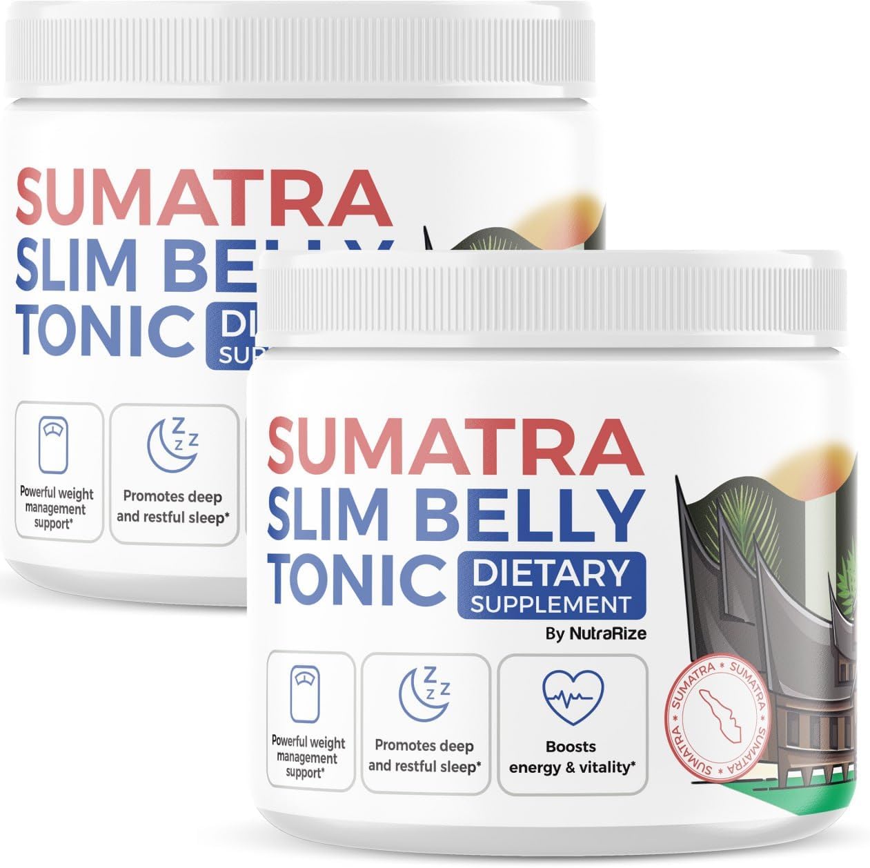 2-Pack NutraRize Sumatra Slim Belly Tonic Powder - All-Natural Dietary Supplement with Maximum Strength Formula & Reviews