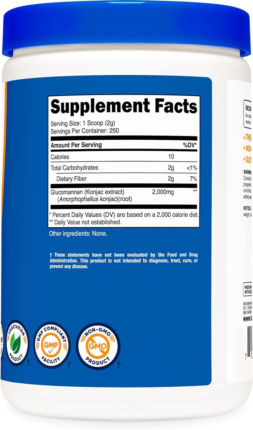 2-Pack Nutricost Glucomannan Powder 500G - Weight Loss Support Supplement