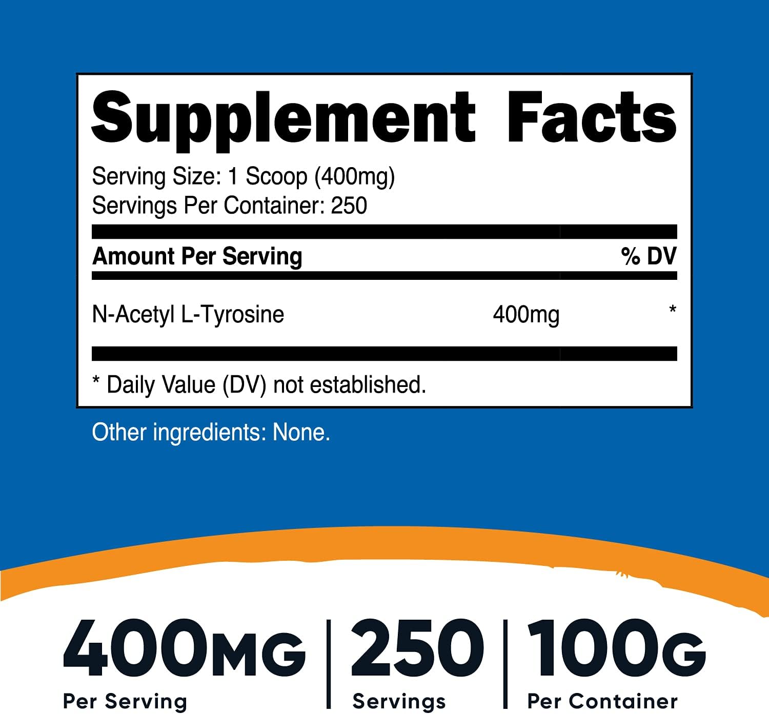 2 Pack Nutricost Pure N-Acetyl L-Tyrosine (NALT) Powder - 200 Grams total