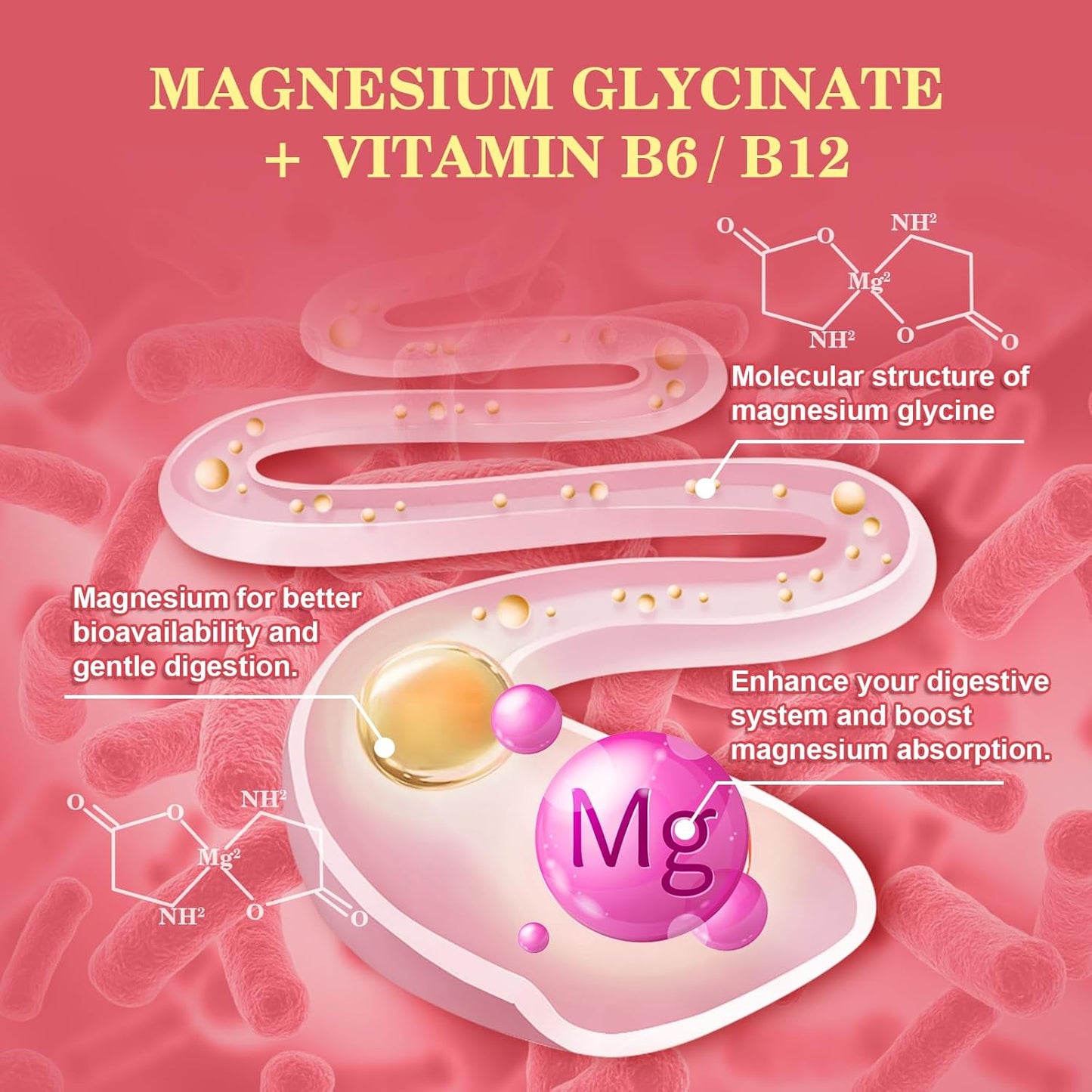 2 Pack of B BEWORTHS 600 Mg Magnesium Glycinate Gummies with Magnesium Malate, Citrate, & Potassium for Night & Joint Support, Energy Boost - Vegan & 0-Sugar - Raspberry Flavor - 120 Count