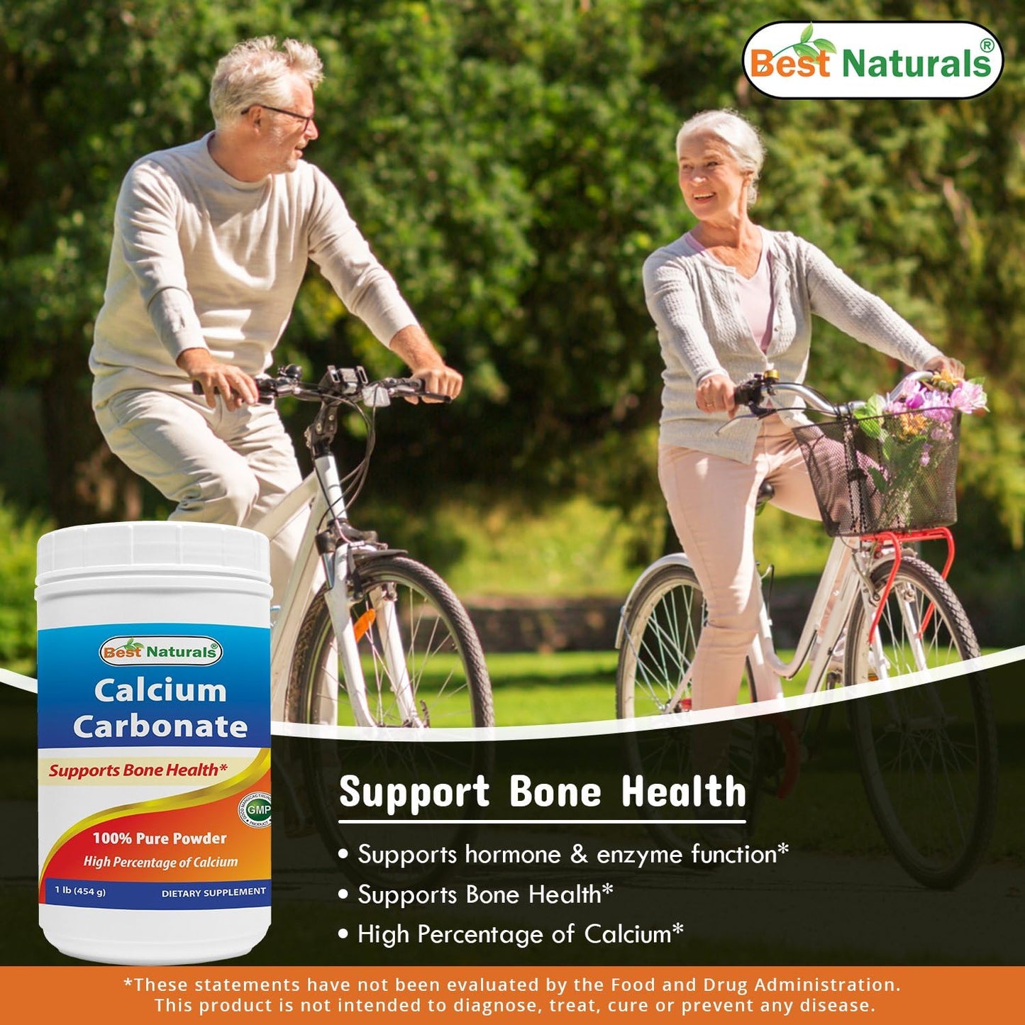 2 Pack of Best Naturals Calcium Carbonate Powder - 2 Pound Total - Food Grade Quality