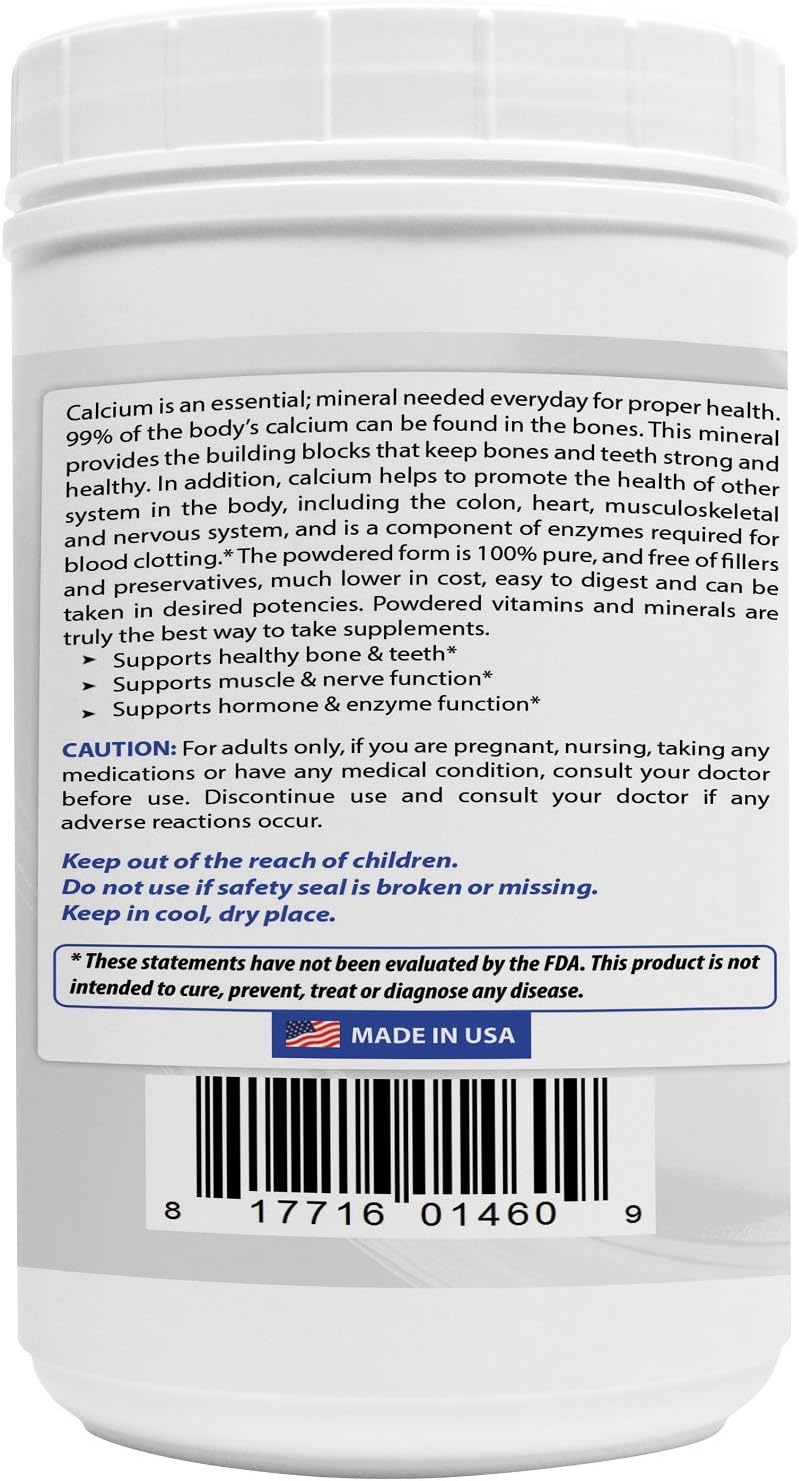 2 Pack of Best Naturals Calcium Carbonate Powder - 2 Pound Total - Food Grade Quality