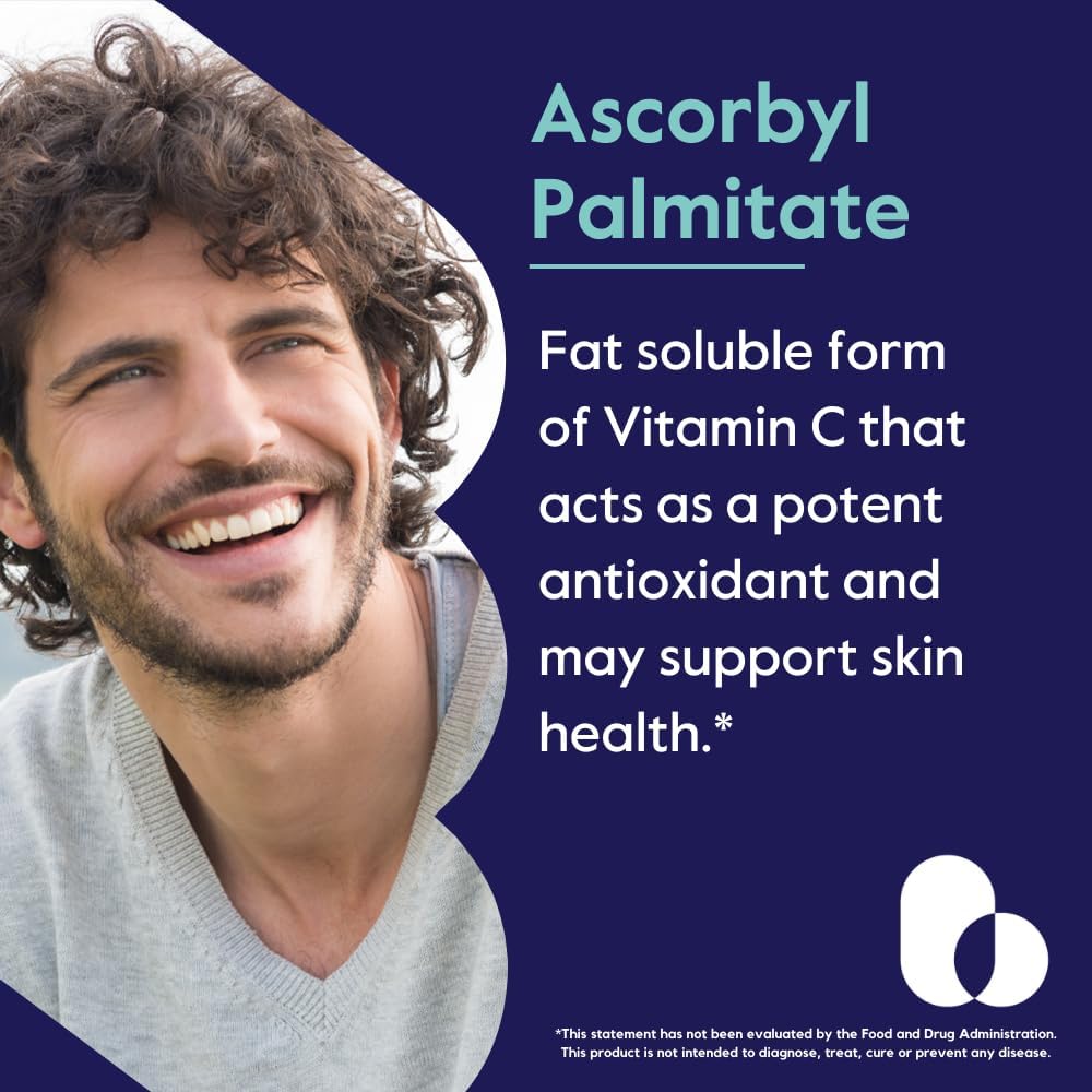 2-Pack of BESTVITE Ascorbyl Palmitate 500mg Vegetarian Capsules - No Stearates, Fillers, or Flow Agents