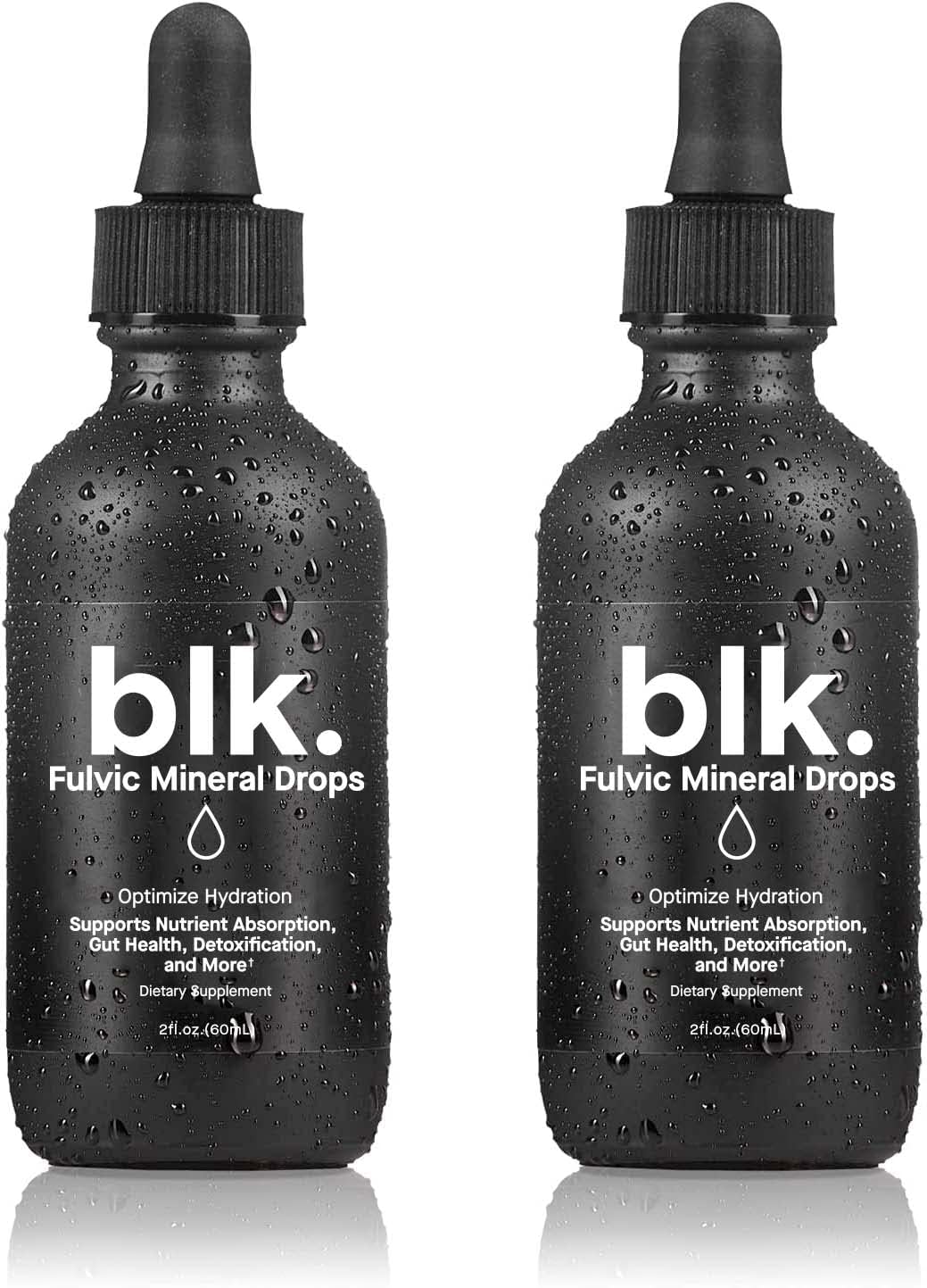 2-Pack of blk. PH 8+ Natural Mineral Alkaline Water Drops with Electrolytes, Fulvic, and Amino Acids