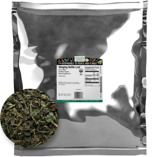 2 Pack of Frontier Co-op Organic Cut and Sifted Stinging Nettle Leaf 1lb - Bulk Herbal Tea Ingredient